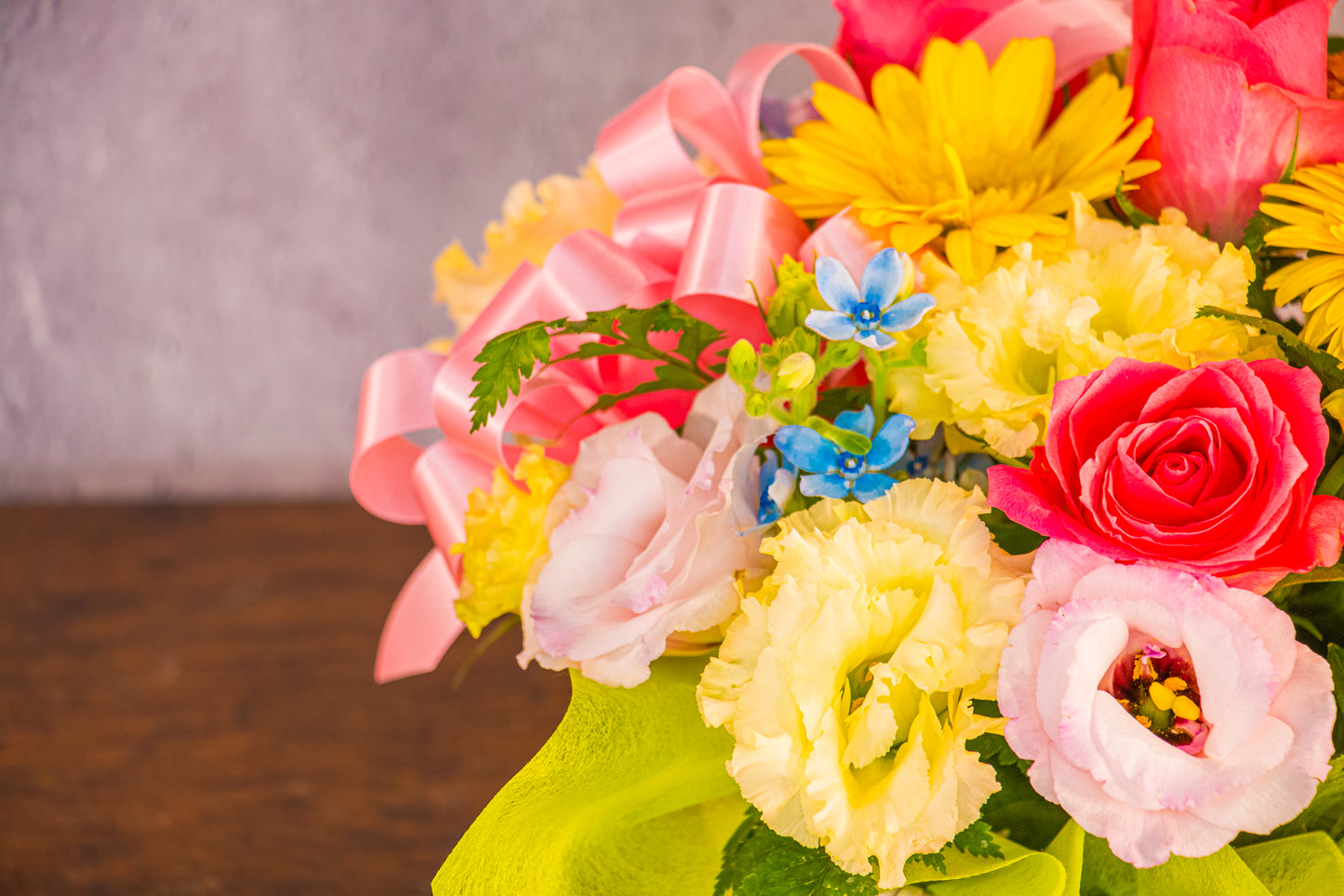 【アレンジメント】黄色・ピンク系(¥13,200)※「東京23区」お届け限定