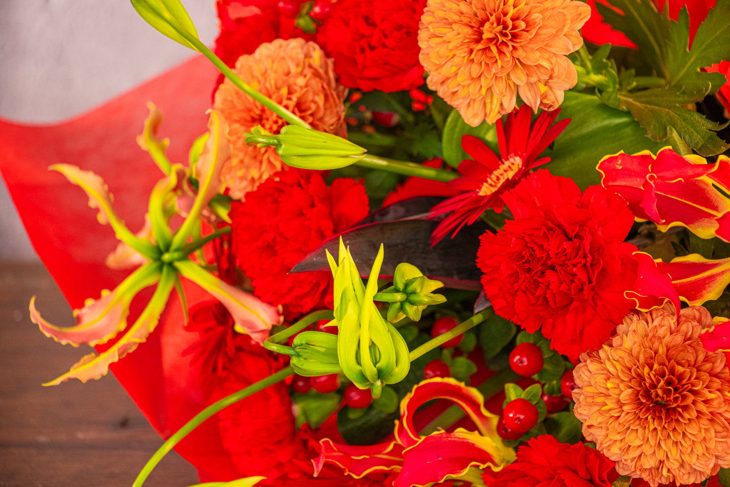 【花束】赤系(¥22,000)※「東京23区」お届け限定